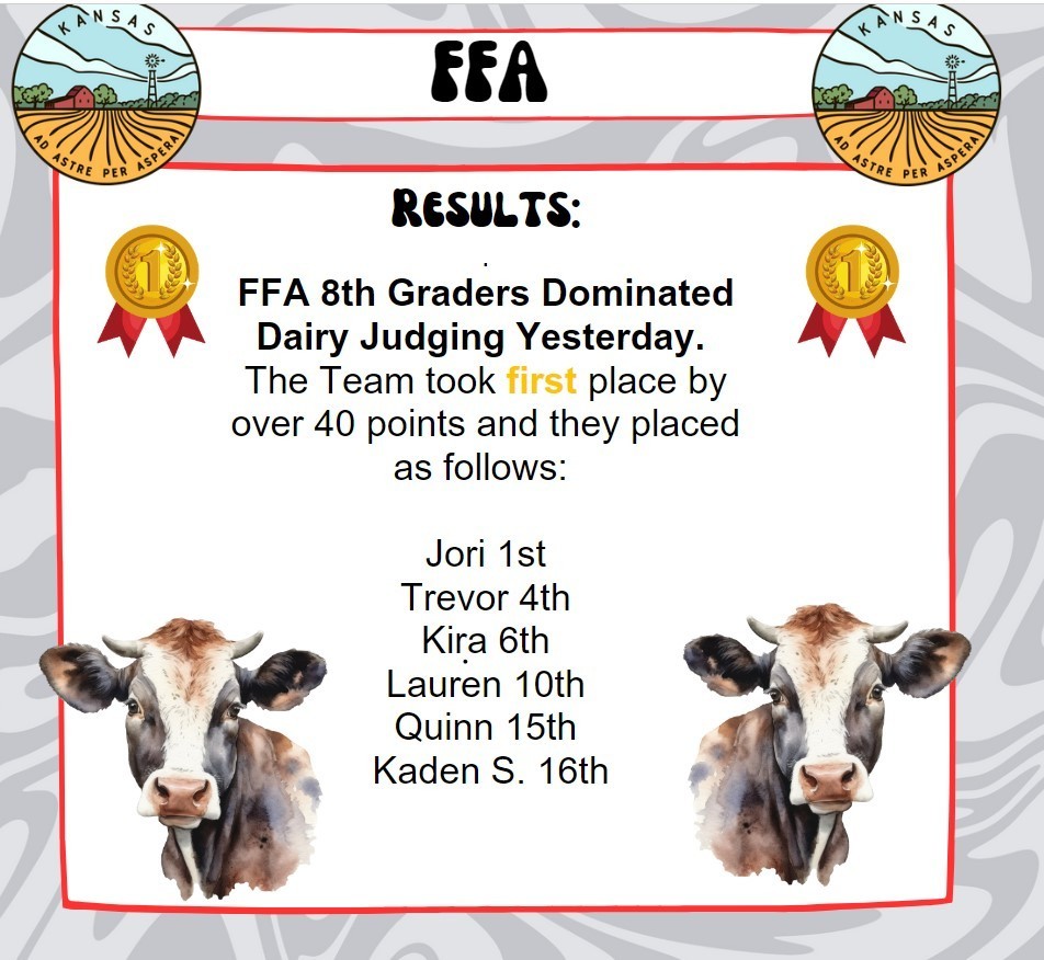 FFA 8th grade dairy judging 